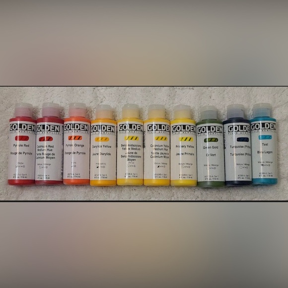 🎨 Lot of 30 🎨 GOLDEN FLUID ACRYLIC PAINT 4oz BOTTLES  No Duplicate Colors NEW - Picture 4 of 5